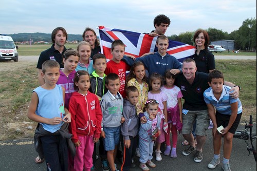 Andy Godwin (front, second from right) in Bosnia